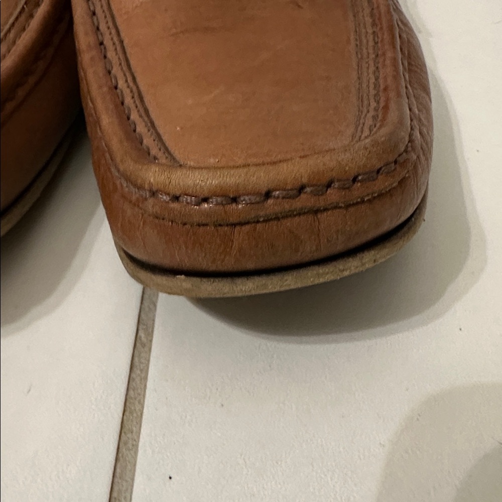 Donald J. Pliner Tan Leather Slip-On Loafers - Picture 9 of 11
